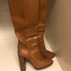 Camel leather Tory Burch tall boots 8.5